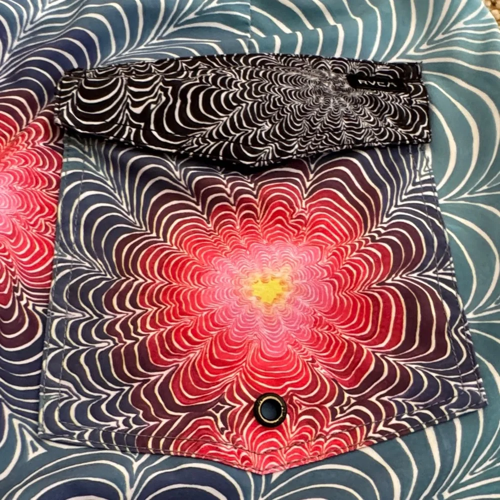 RVCA Mens Artist Network Swim Shorts Boardshorts Graphic by Kelsey Brookes, 30